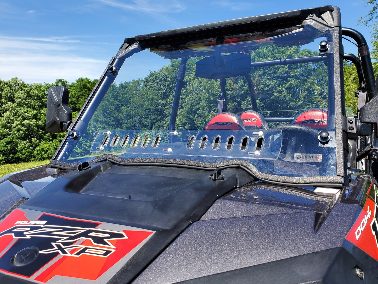 Polaris RZR XP 4 1000/XP 4 Turbo - 1 Pc Scratch - Resistant Windshield w/Vent and Clamp Options - 3 Star UTV