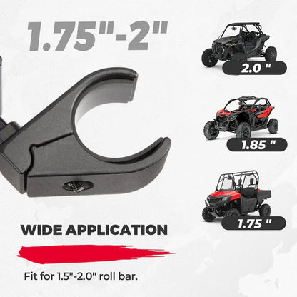 Rear View Mirror With Lights Fit 1.75" - 2" Round Roll Bar - 3 Star UTV