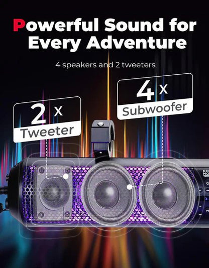 RGB UTV Soundbar, 28" SXS Speaker for Can Am Maverick X3/ RZR w/ 1.56" - 2.25" Roll Bar - 3 Star UTV