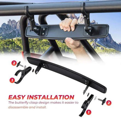 Side Mirrors and Center Mirror for Can Am Commander 1.75" to 2" Roll Bar - 3 Star UTV