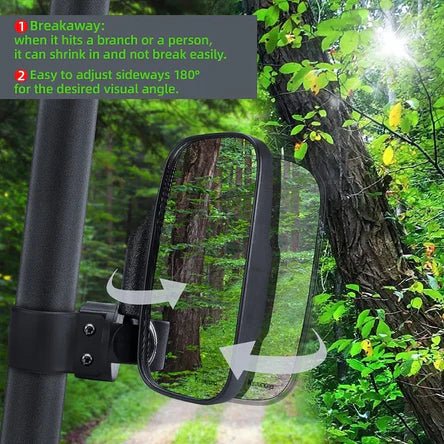 Side Mirrors and Center Mirror for Can Am Commander 1.75" to 2" Roll Bar - 3 Star UTV