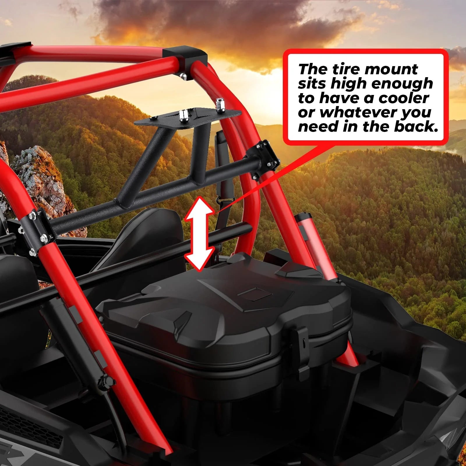 Spare Tire Carrier Mount for Polaris RZR XP 1000/4 1000 /Turbo - 3 Star UTV