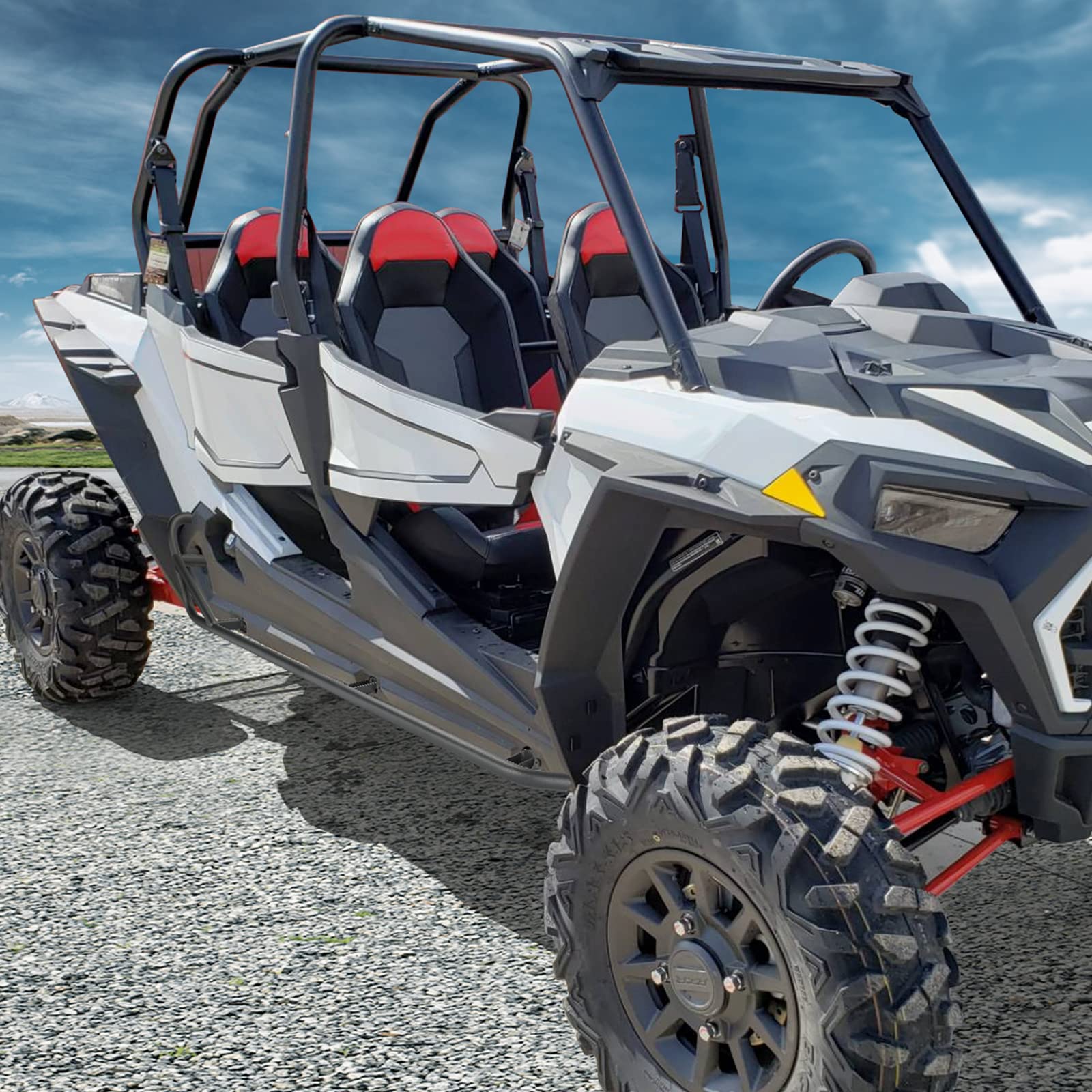 Steel Nerf Bars Fit Polaris RZR XP 4 1000 / 4 Turbo 2014 - 2023 - 3 Star UTV