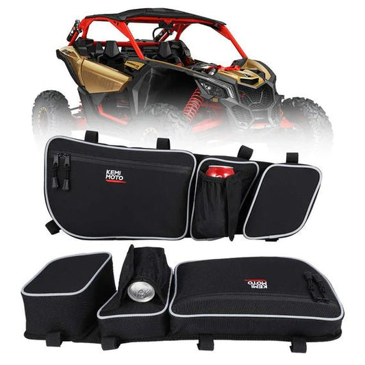 Storage Door Bags with Removable Knee Pad for Can Am Maverick X3 - 3 Star UTV