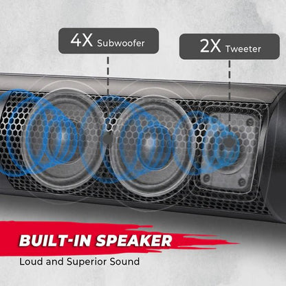 SxS UTV Sound Bar System Bluetooth Speaker 500W 28" Outdoor Marine Soundbars - 3 Star UTV