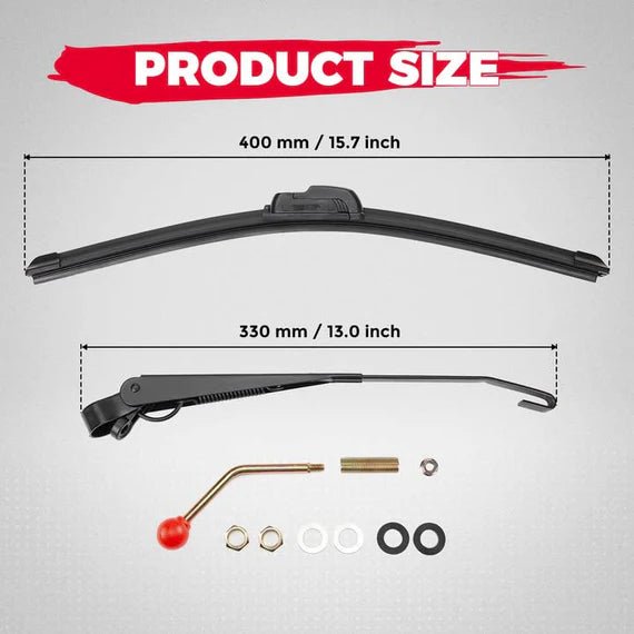 UTV Hand Operated Manual Windshield Wiper Kit - 3 Star UTV