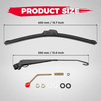 UTV Hand Operated Manual Windshield Wiper Kit - 3 Star UTV