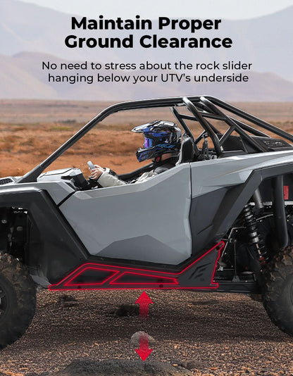 UTV Nerf Bars Rock Sliders with Step Function for Polaris RZR 2020 - 2025 - 3 Star UTV
