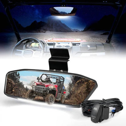 UTV Rear View Mirror with LED Light for Polaris Ranger/ Defender 2015 - 2024 - 3 Star UTV