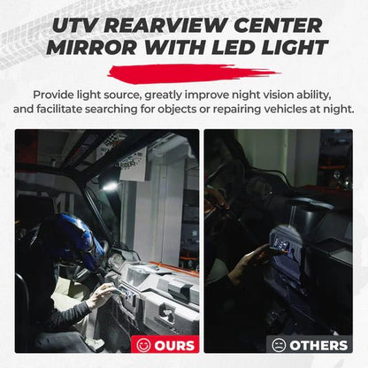 UTV Rear View Mirror with LED Light for Polaris Ranger/ Defender 2015 - 2024 - 3 Star UTV