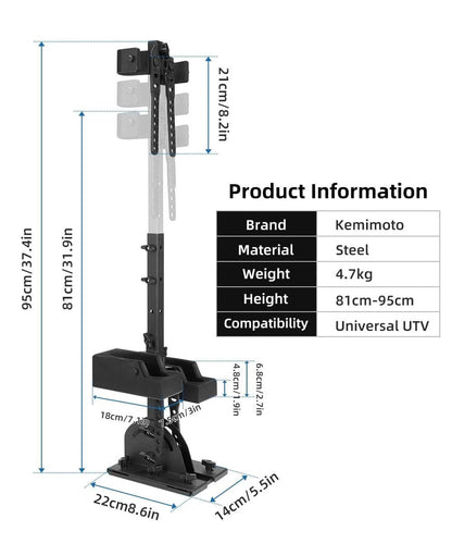 UTV Shotgun Holder – Floor-Mount Vertical Rack - 3 Star UTV
