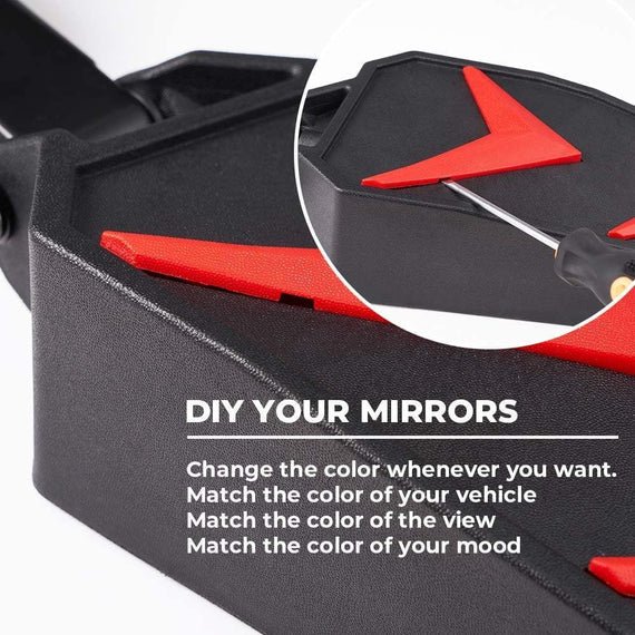 UTV Side View Mirrors for 1.75 - 2" Roll Bar Fit Polaris Ranger - 3 Star UTV