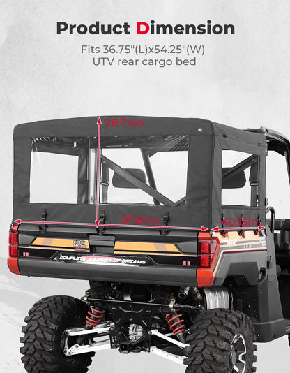 UTV Soft Cargo Camper Bed Cover Rack for Polaris Ranger 570 Full - size/XP 900/1000 / XP 1000 / Crew - 3 Star UTV
