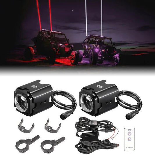 UTV Spot Beam Pod Lights w/ 1.5'' - 2'' Tube Clamp Kit for Can - Am Polaris CFMOTO - 3 Star UTV