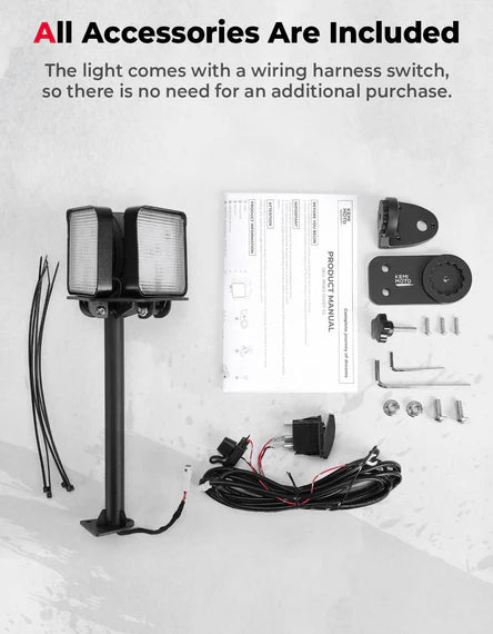Work Light LED Spotlight for Polaris Pro XD/ Ranger 1000/ XP 1000 2018 - 2025 - 3 Star UTV