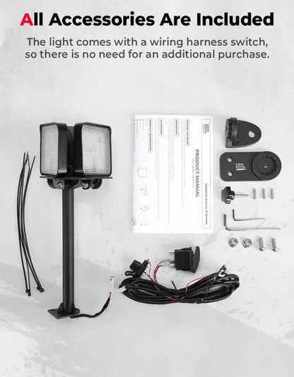 Work Light LED Spotlight for Polaris Pro XD/ Ranger 1000/ XP 1000 2018 - 2025 - 3 Star UTV