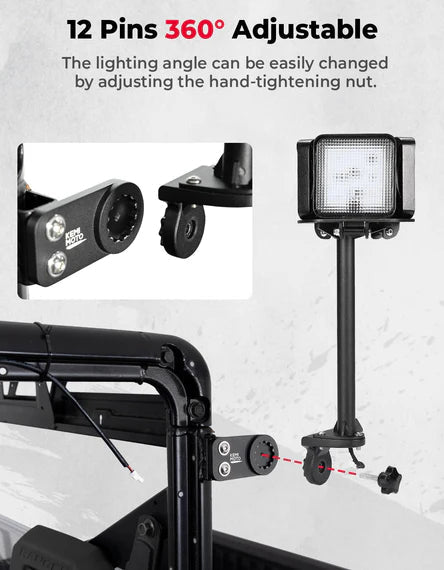 Work Light LED Spotlight for Polaris Pro XD/ Ranger 1000/ XP 1000 2018 - 2025 - 3 Star UTV