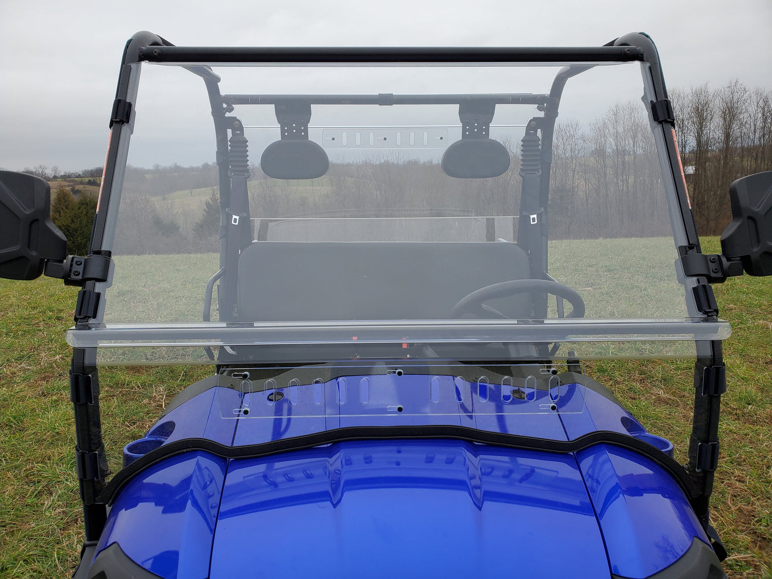Bison 400U/200U/200P - 2 Pc Windshield w/Vent and Clamp Options - 3 Star UTV