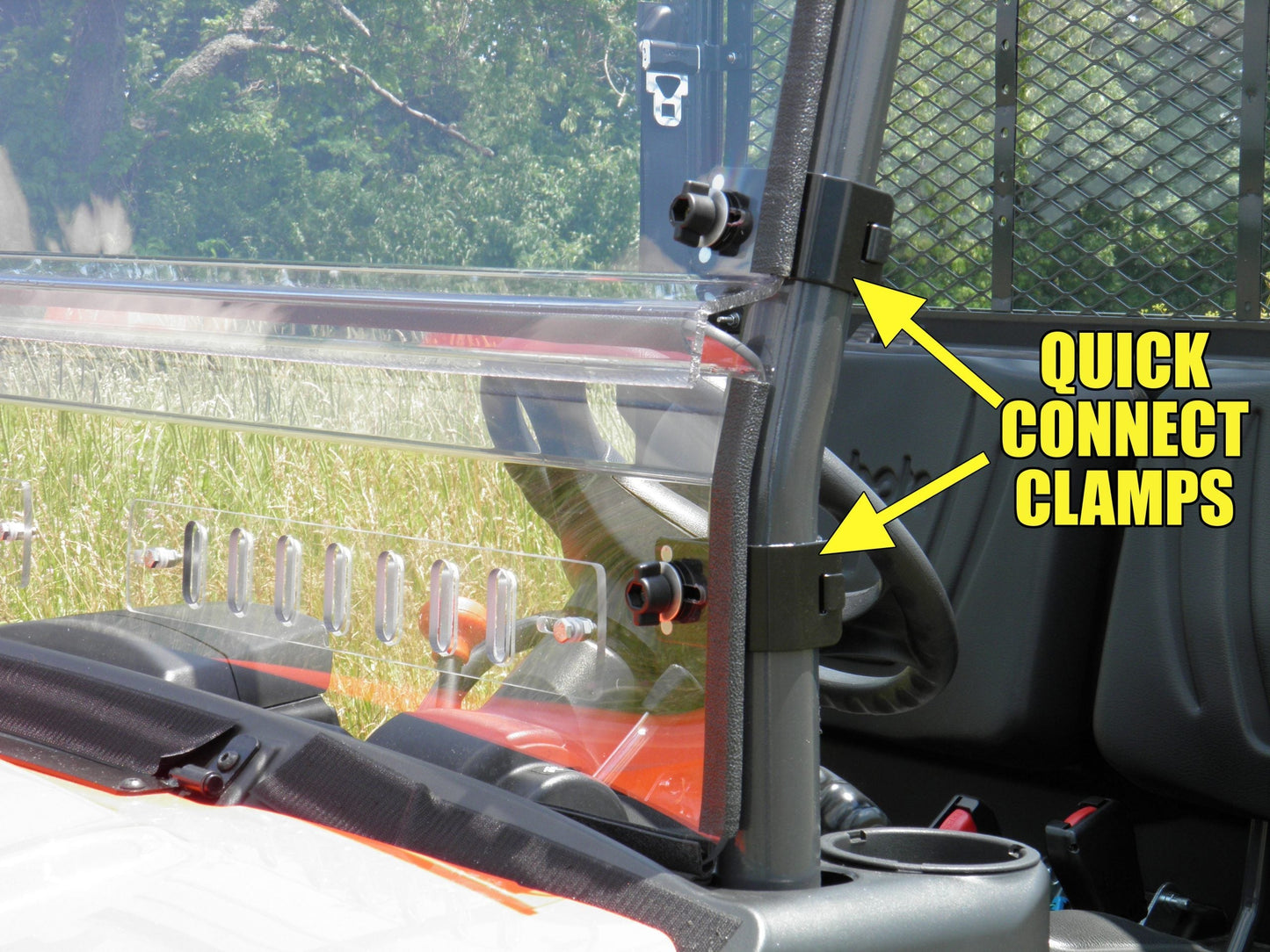 Can-Am Commander - 2 Pc Scratch-Resistant Windshield w/Vent and Clamp Options - 3 Star UTV