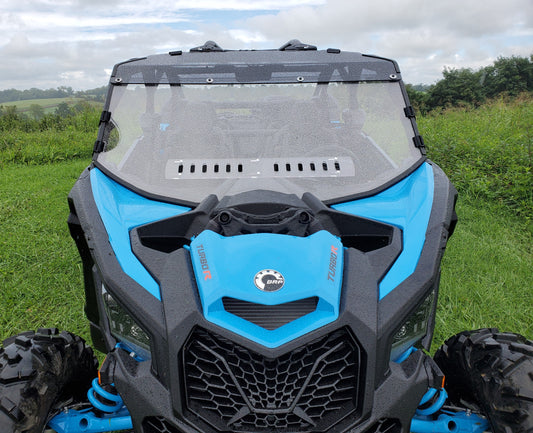Can-Am Maverick X3 - 2 Pc Windshield with Tinted Visor w/Hard Coat, Vent, and Clamp Options - 3 Star UTV