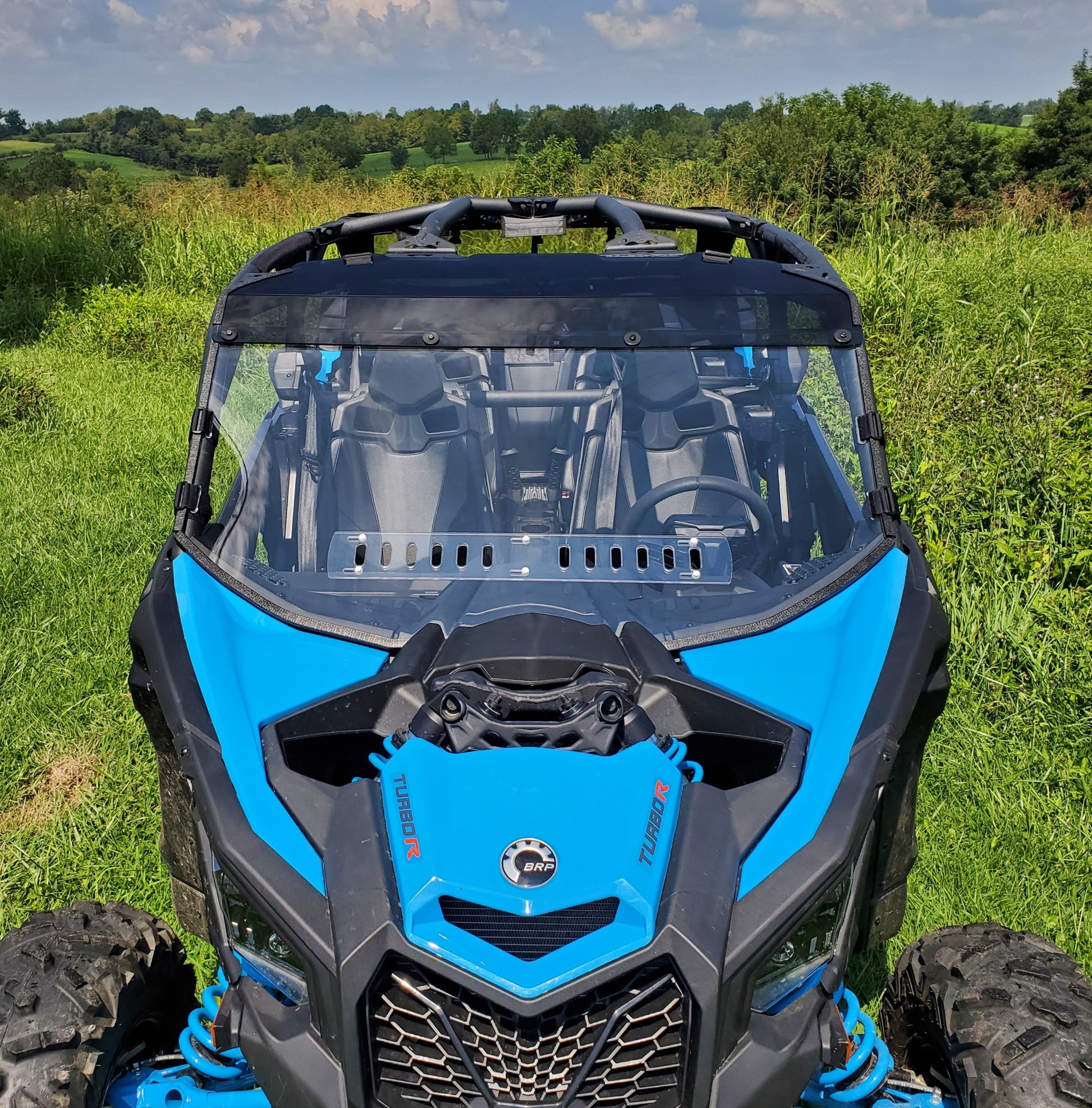 Can-Am Maverick X3 Max - 2 Pc Windshield with Clear Visor w/Hard Coat, Vent, and Clamp Options - 3 Star UTV