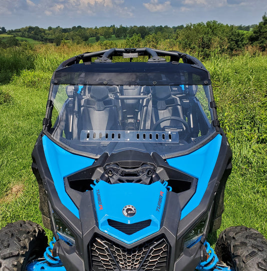 Can-Am Maverick X3 Max - 2 Pc Windshield with Tinted Visor w/Hard Coat, Vent, and Clamp Options - 3 Star UTV