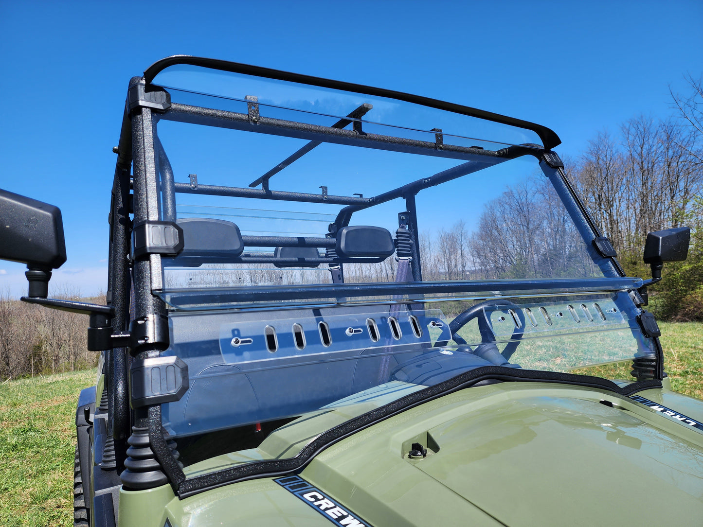 HiSun Sector 750 Crew - 2 Pc Windshield with Vent, Clamp, and Hard Coat Options - 3 Star UTV