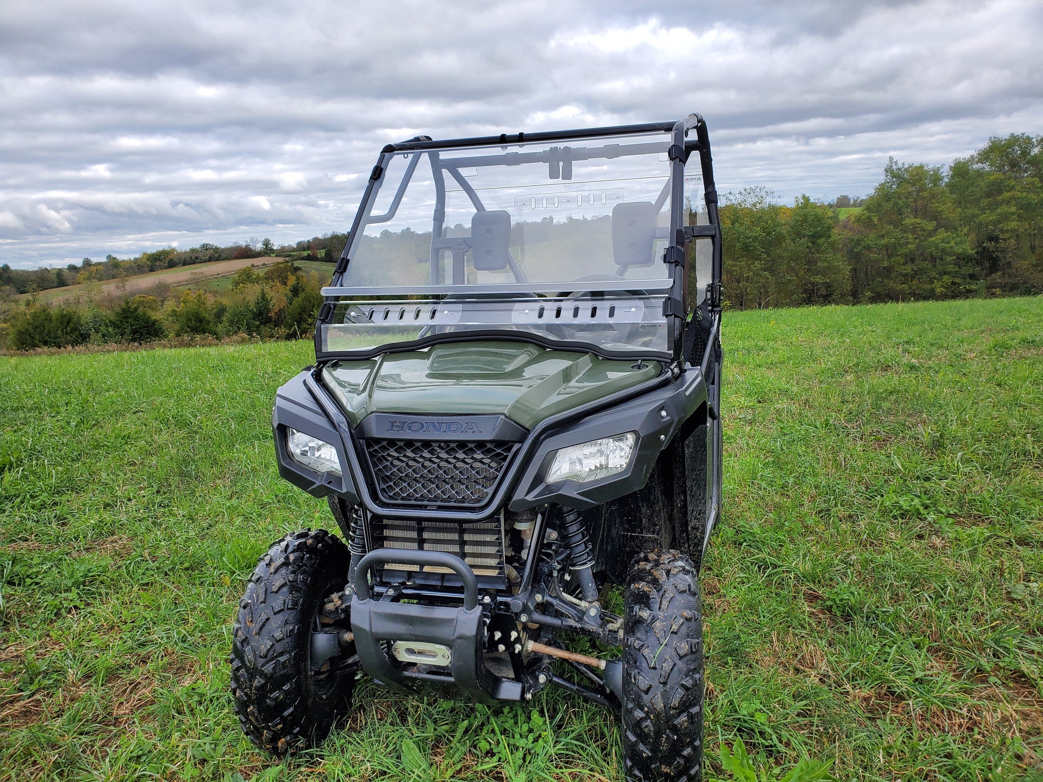 Honda Pioneer 700 4-Seater - 2 Pc Windshield with Clamp, Vent, and Hard Coat Options main image 1
