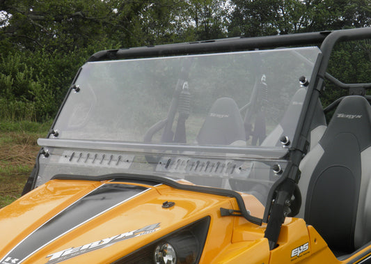 Kawasaki Teryx 4-Seater - 1 Pc Vented Scratch-Resistant Windshield with Clamp Options - 3 Star UTV