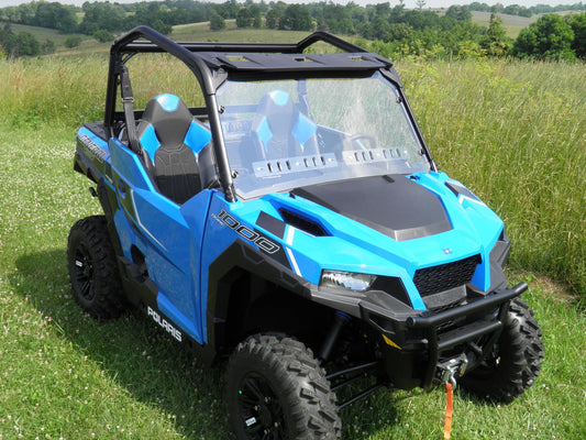 Polaris General 1-Pc Scratch-Resistant Windshield with Optional Vents - 3 Star UTV