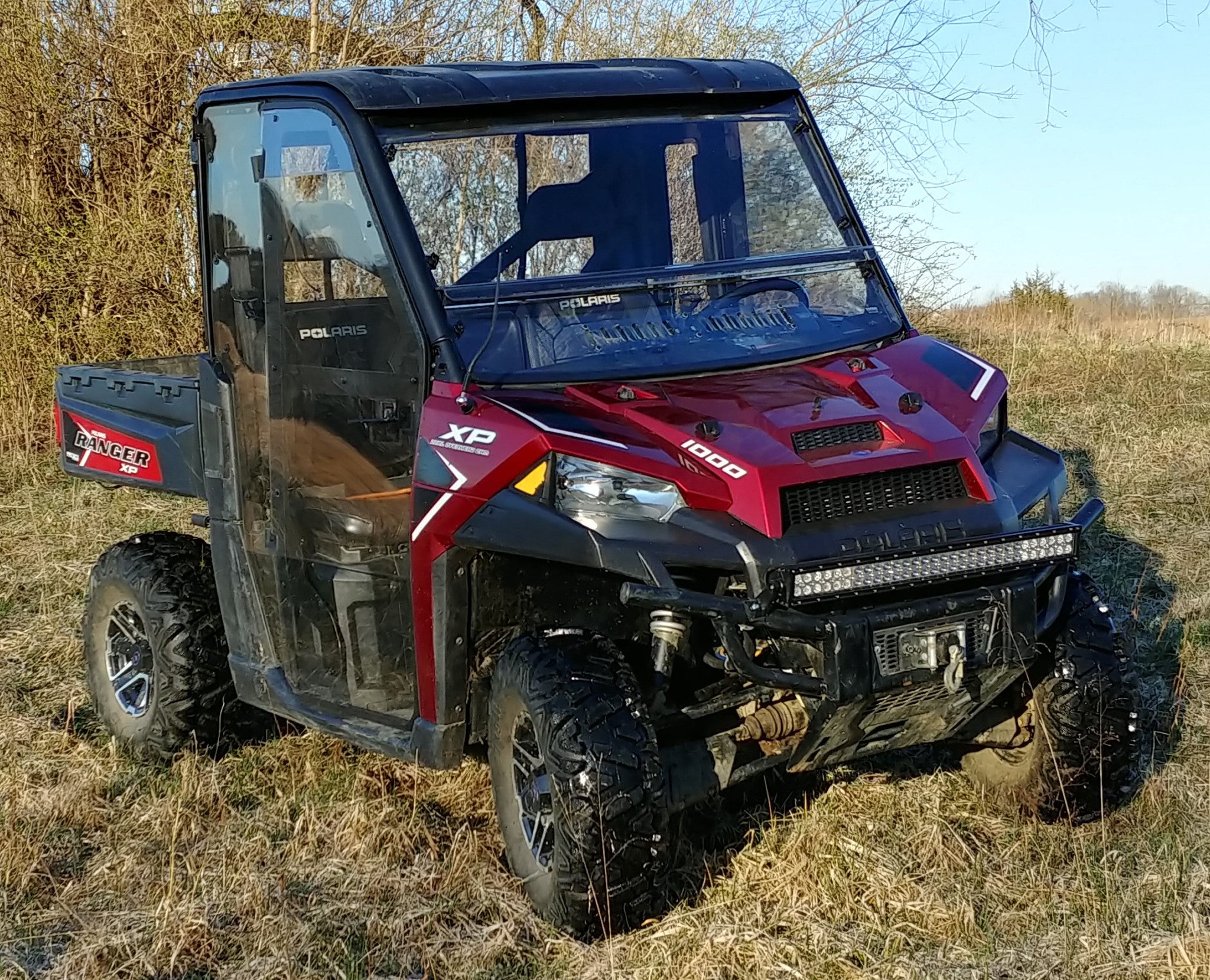 Polaris Ranger Crew 900 - 2 Pc Windshield with Vent, Clamp, and Hard Coat Options main image 1