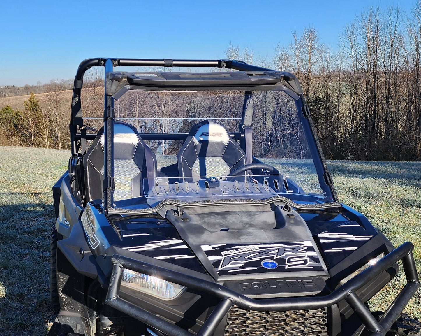 Polaris RZR 1000 - 1 Pc Scratch-Resistant Windshield with Clamp and Vent Options - 3 Star UTV